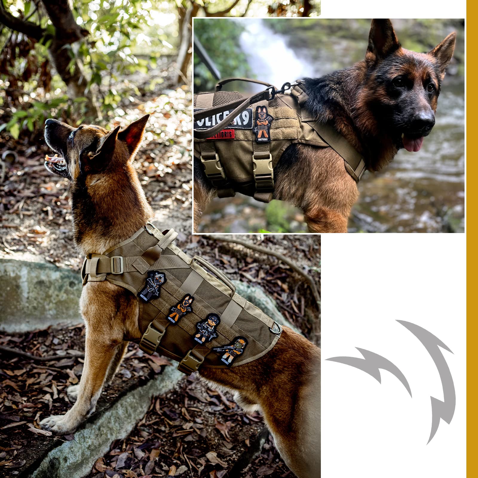 ONETIGRIS padded handles on brown harness for controlled lifts