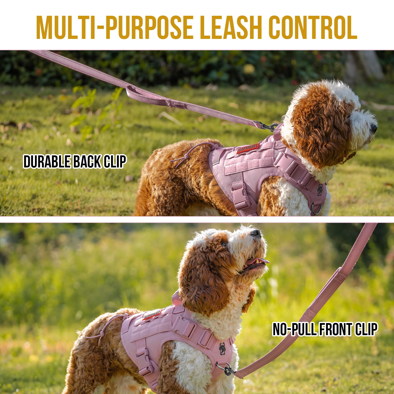 OneTigris pink XXS front leash attachment point for training