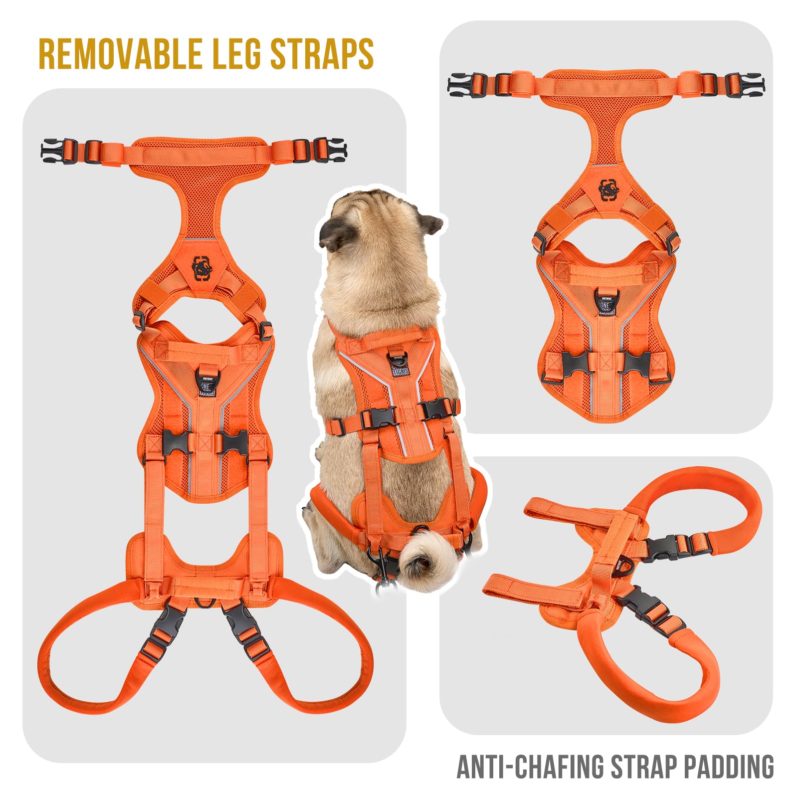 OneTigris dog lift harness with adjustable straps for a custom fit