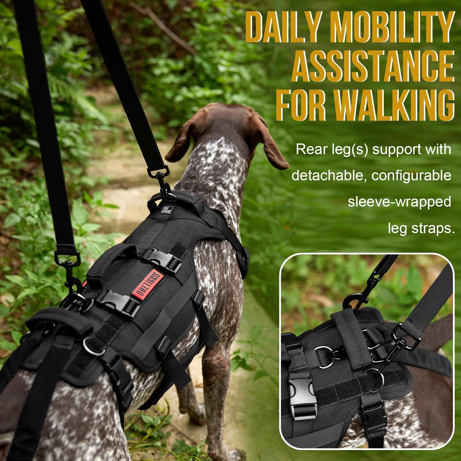 OneTigris dog lift harness front chest piece for balance