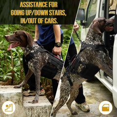 OneTigris dog lift harness grab-handles enable multi-directional lifting.