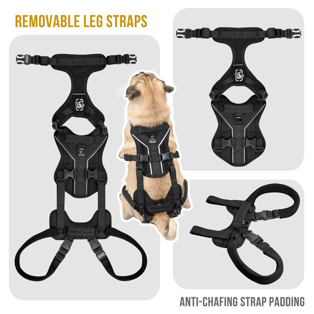OneTigris dog lift harness hind-leg support close-up with padding to prevent chafe