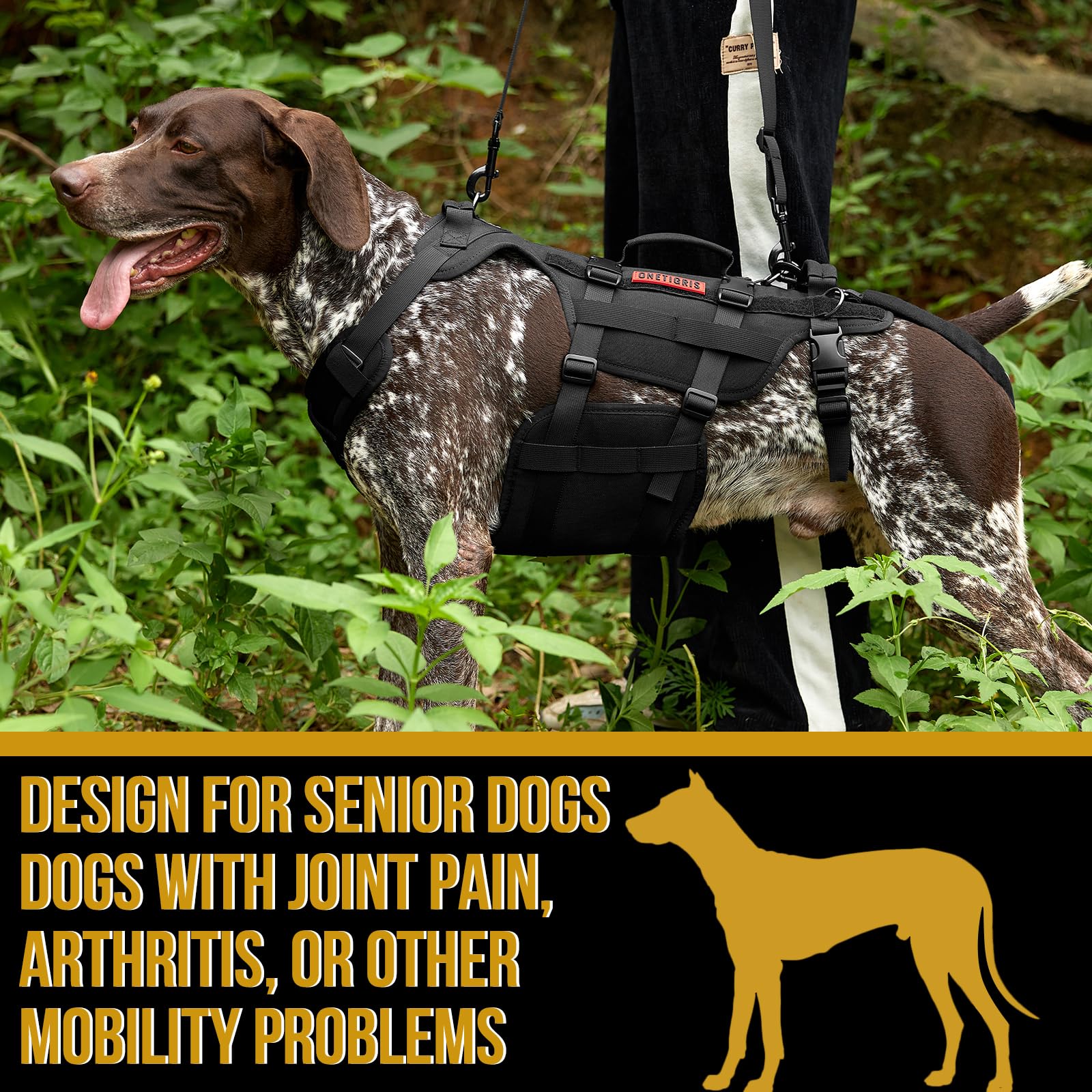 OneTigris dog lift harness sturdy hardware for durability