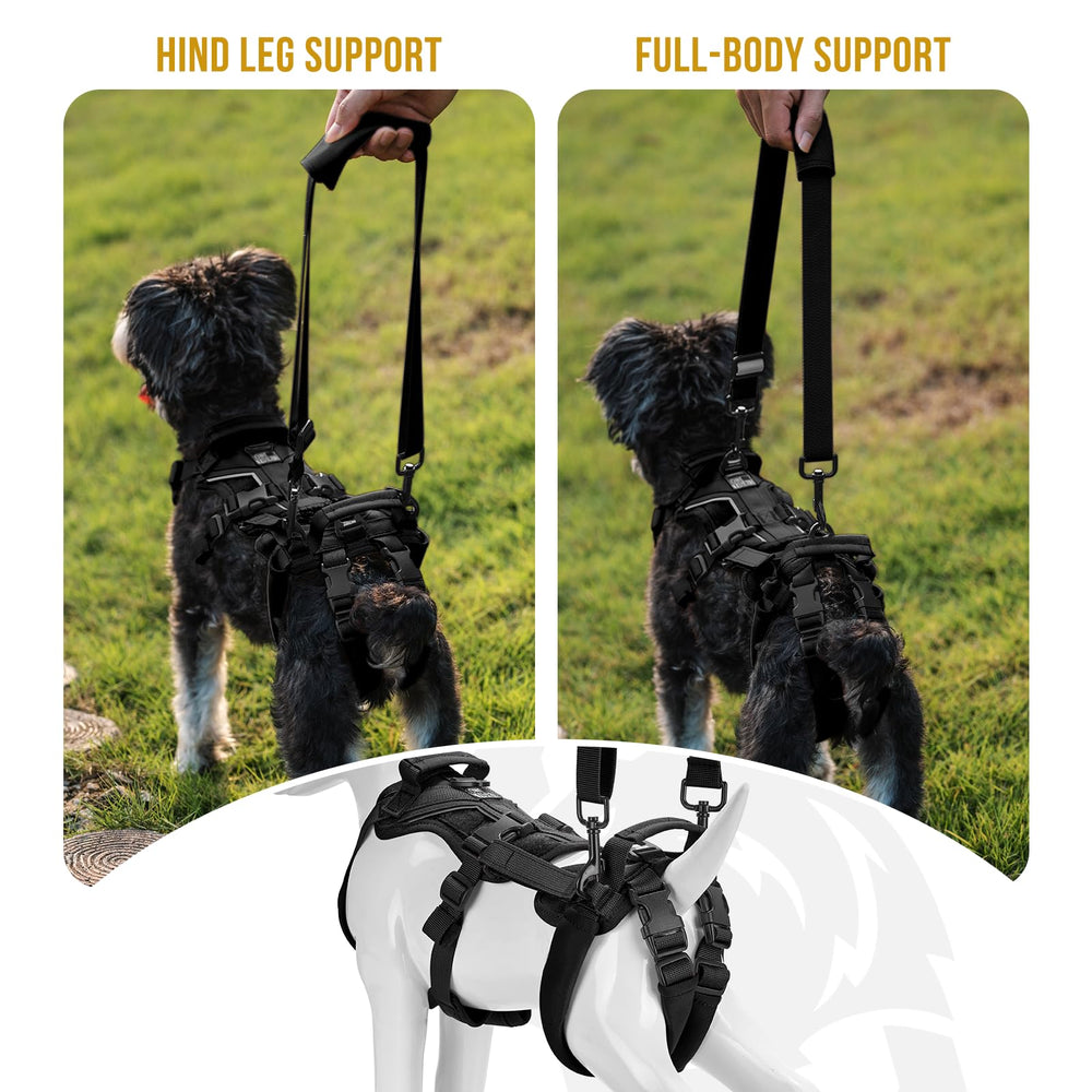 OneTigris dog lift harness XXS chest girth close-up showing adjustable fit