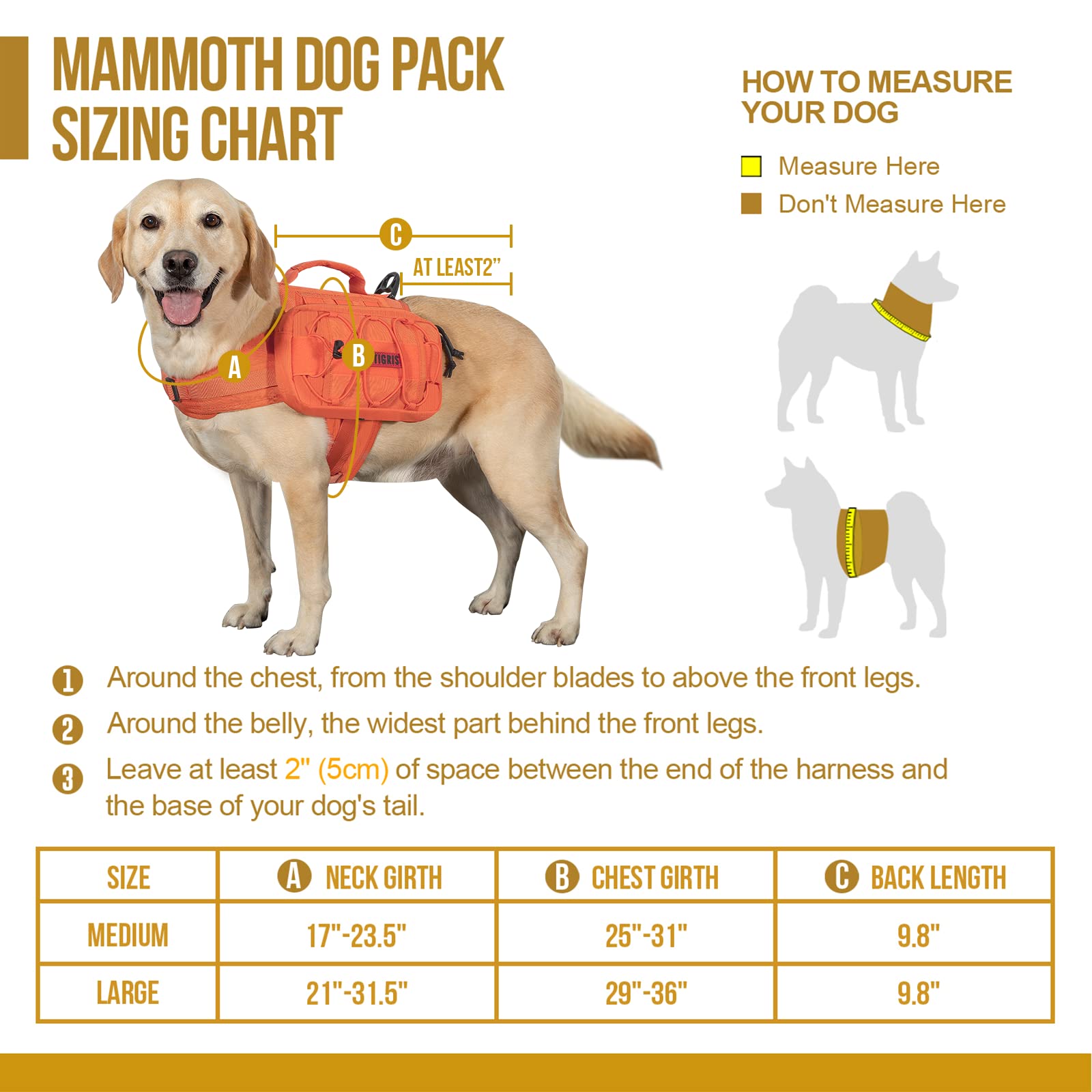 Adjustable harness with belly strap on the OneTigris dog pack for secure fit.