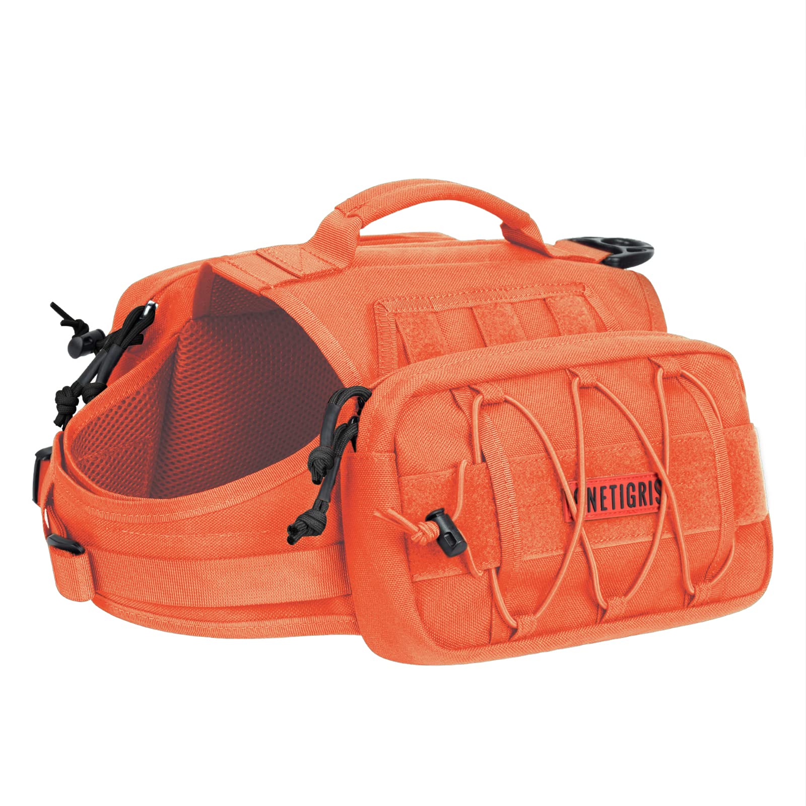 OneTigris dog pack in Mammoth nylon with breathable mesh for comfort on hikes.