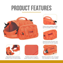Exterior umbrella pocket with cross-bungee cords on the OneTigris dog pack.