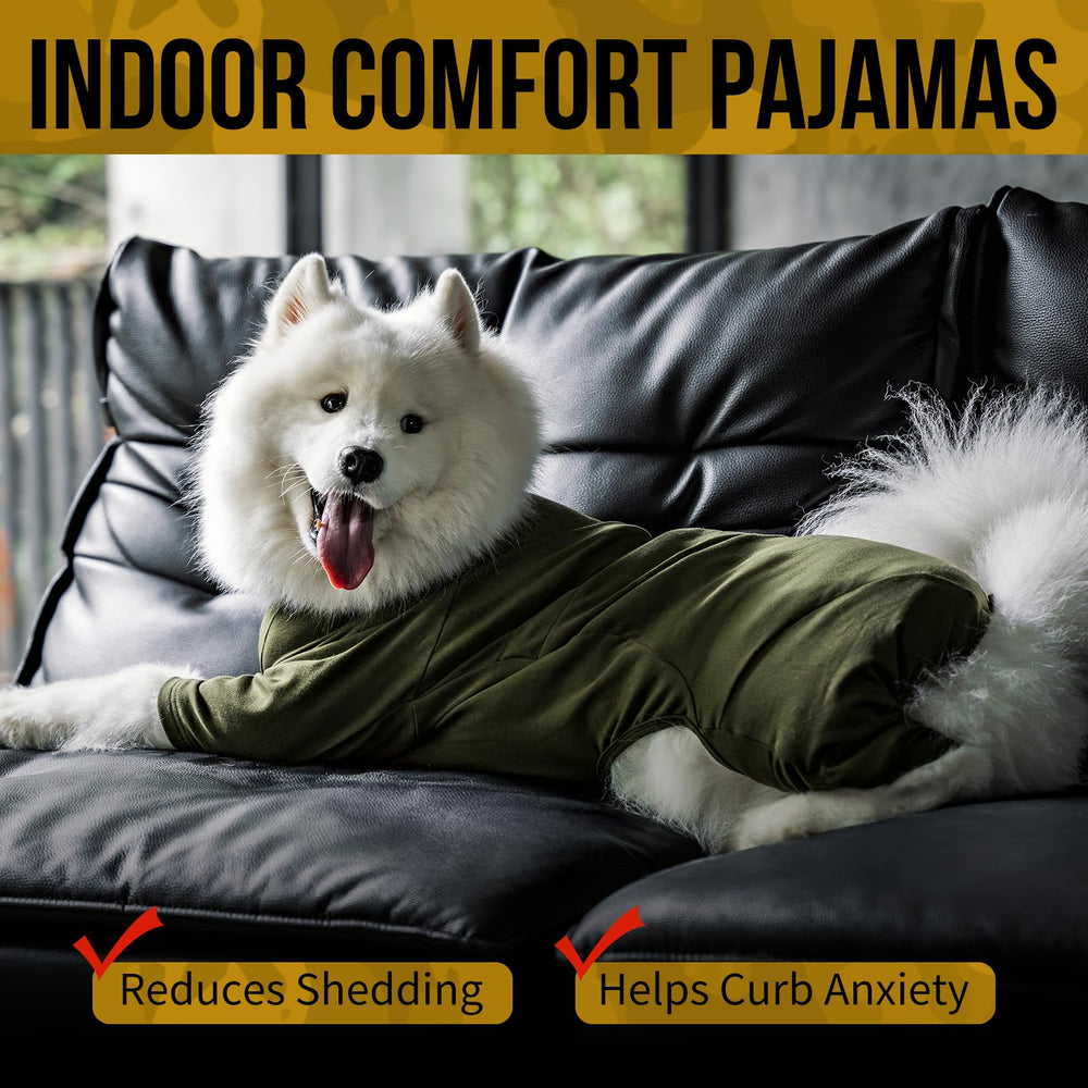 OneTigris dog pajamas anti‑shedding weave helps reduce fur on furniture.