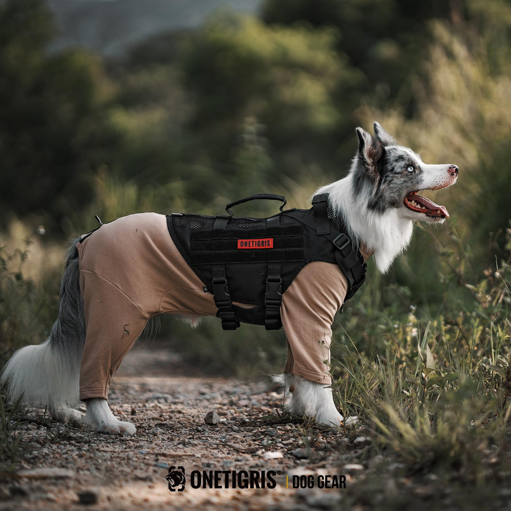 OneTigris dog pajamas easy-care durable fabric for stress-free cleanup after adventures.
