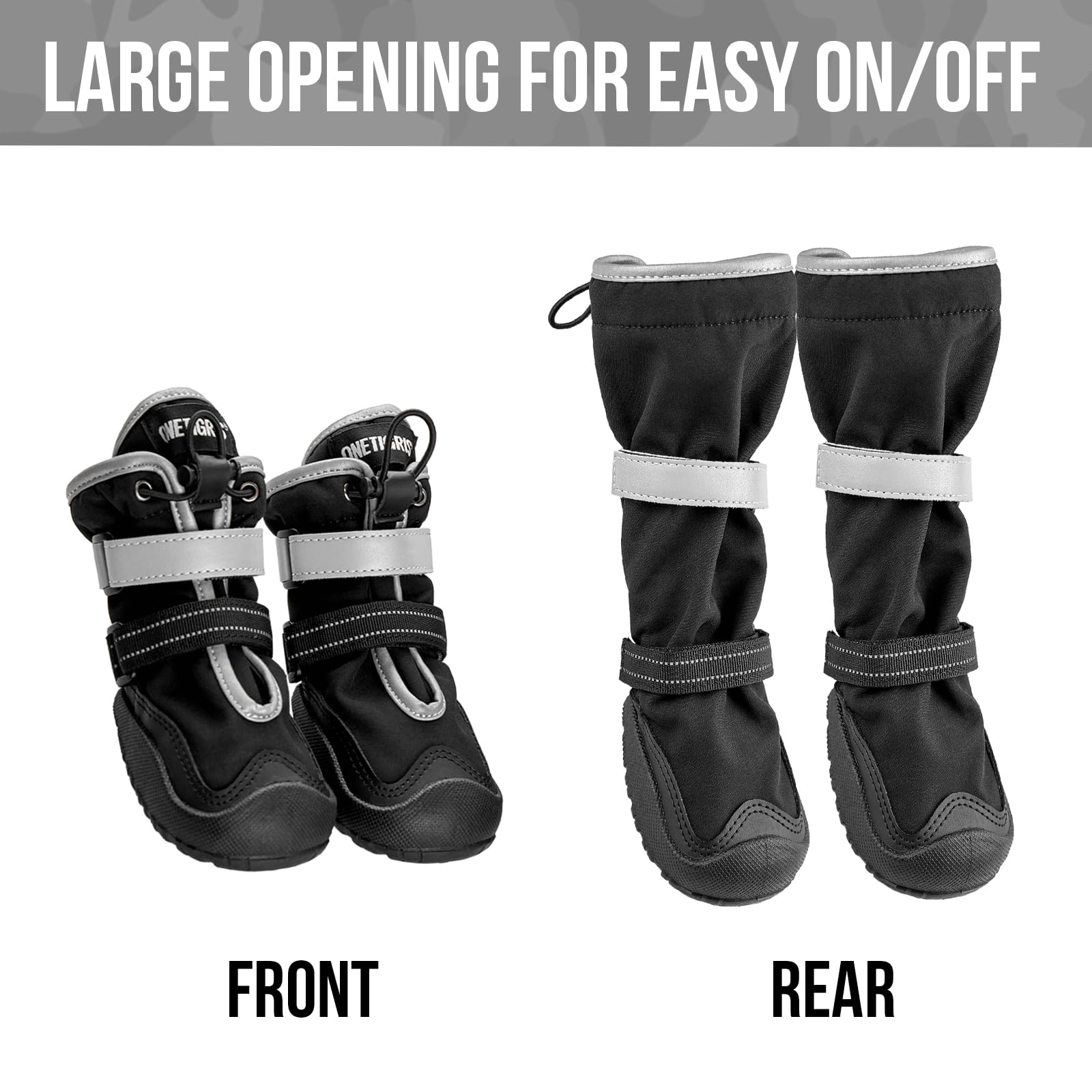 OneTigris dog shoes anti-slip sole keeps paws steady during hikes