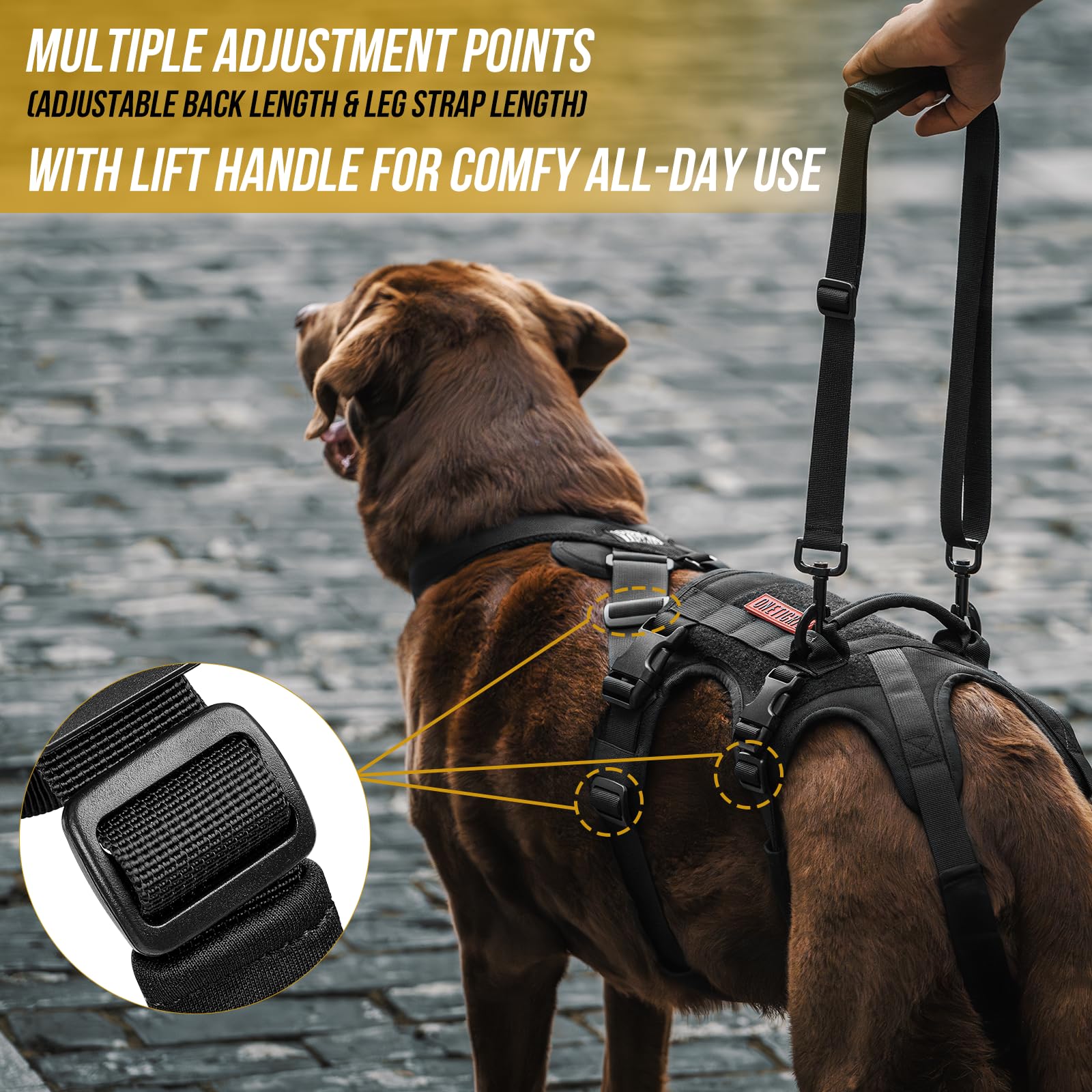 OneTigris dog harness padded lining reduces chafing during extended wear.