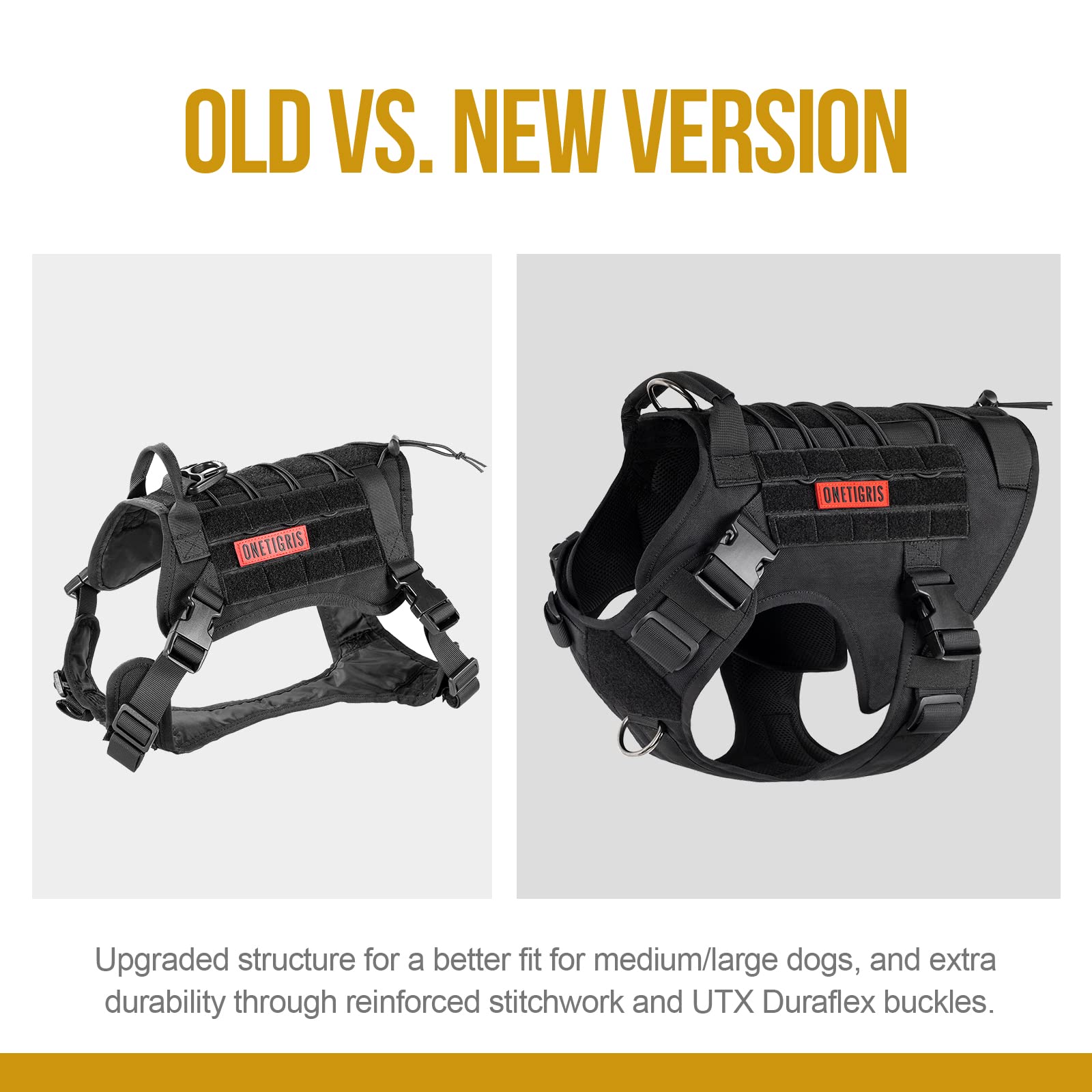 OneTigris close-up shows durable 1000D nylon padding for comfort