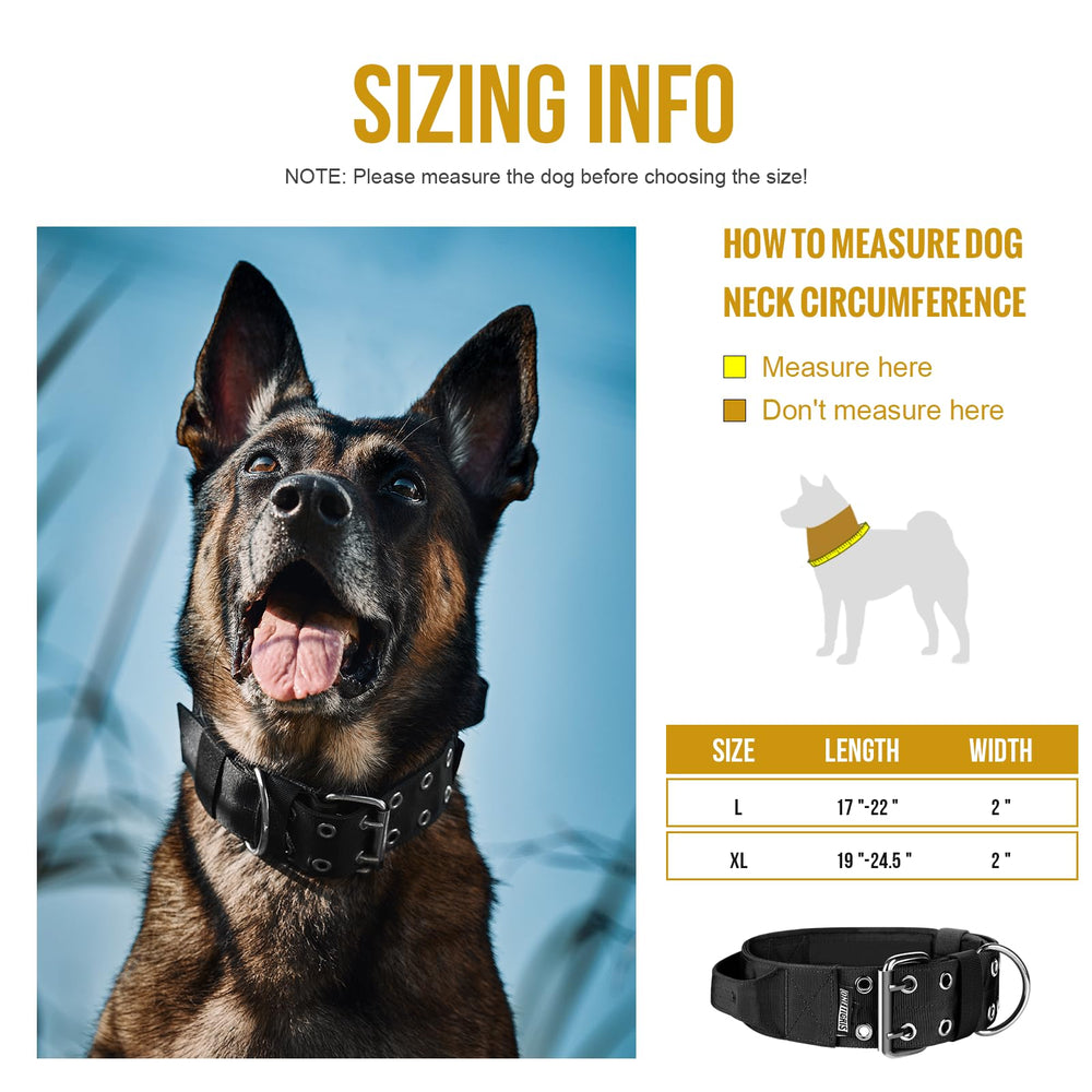 OneTigris durable nylon collar features reinforced stitching for rugged outdoor sessions.