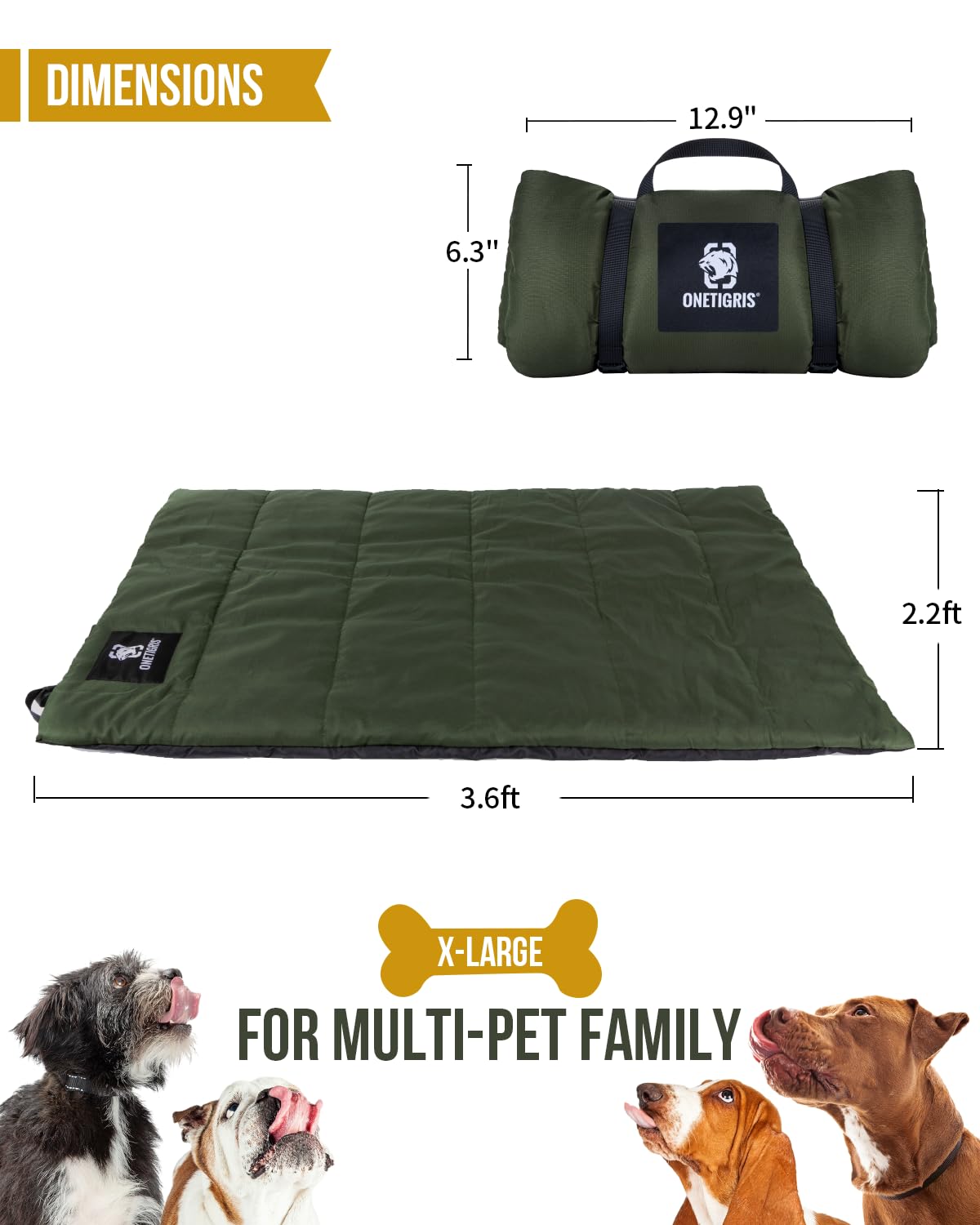ONETIGRIS 320g polyester cotton filling provides cozy warmth and support