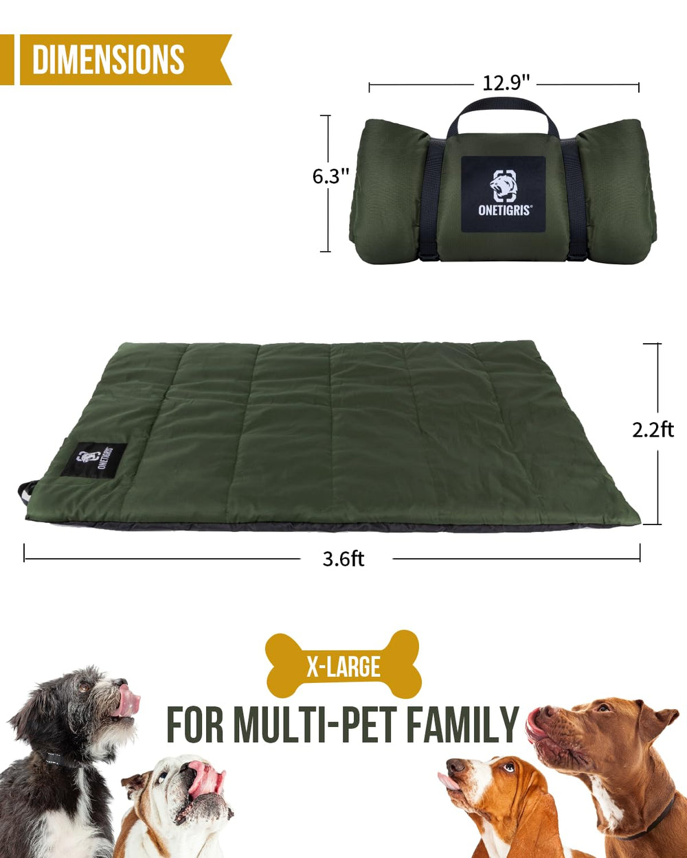 ONETIGRIS 320g polyester cotton filling provides cozy warmth and support