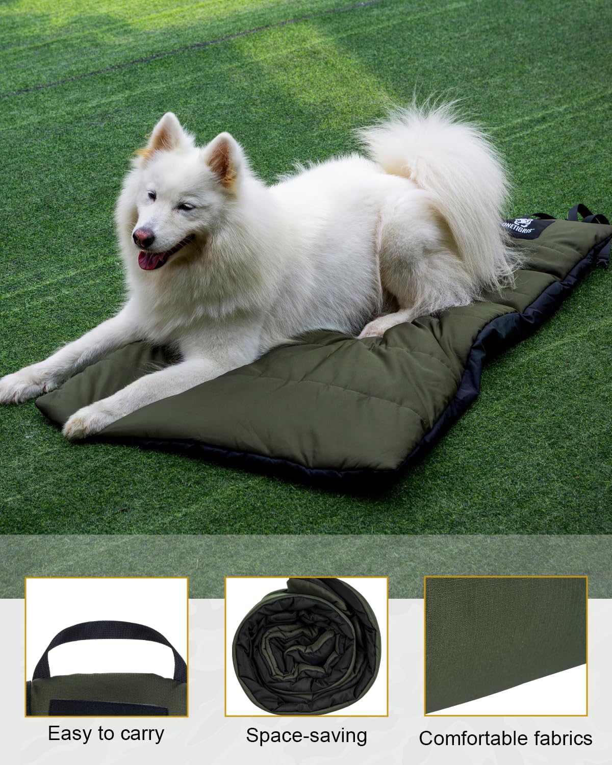 ONETIGRIS water-resistant outer shell keeps paws dry on outdoor adventures