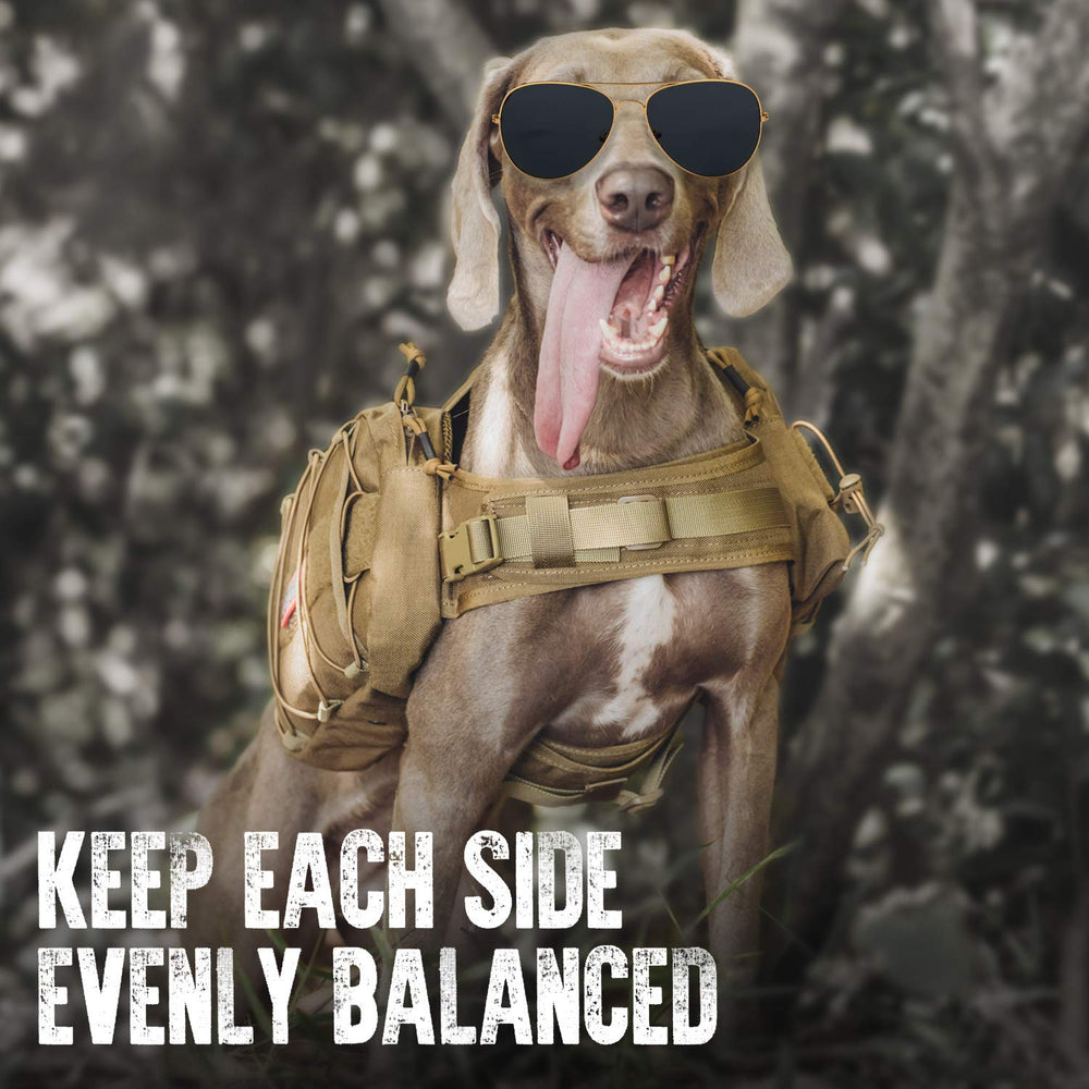 OneTigris Mammoth dog pack hidden zippers protect fur from snagging during activity.