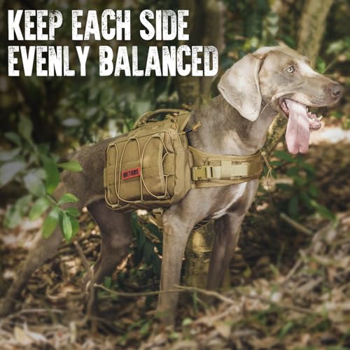 OneTigris Mammoth dog pack 1000D nylon exterior shows rugged durability for outdoor adventures.