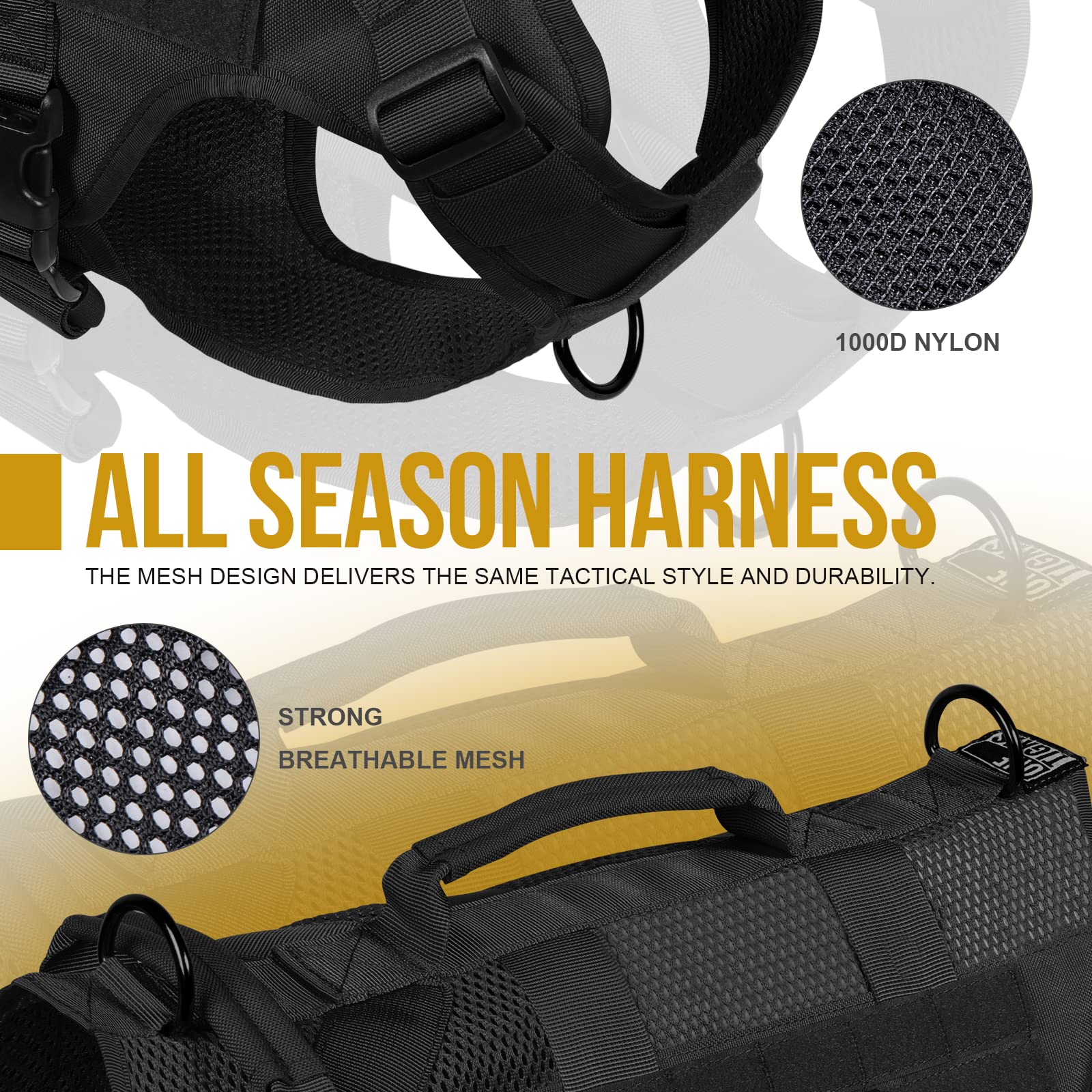 OneTigris MOLLE patch panels support personalized service dog kits and patches