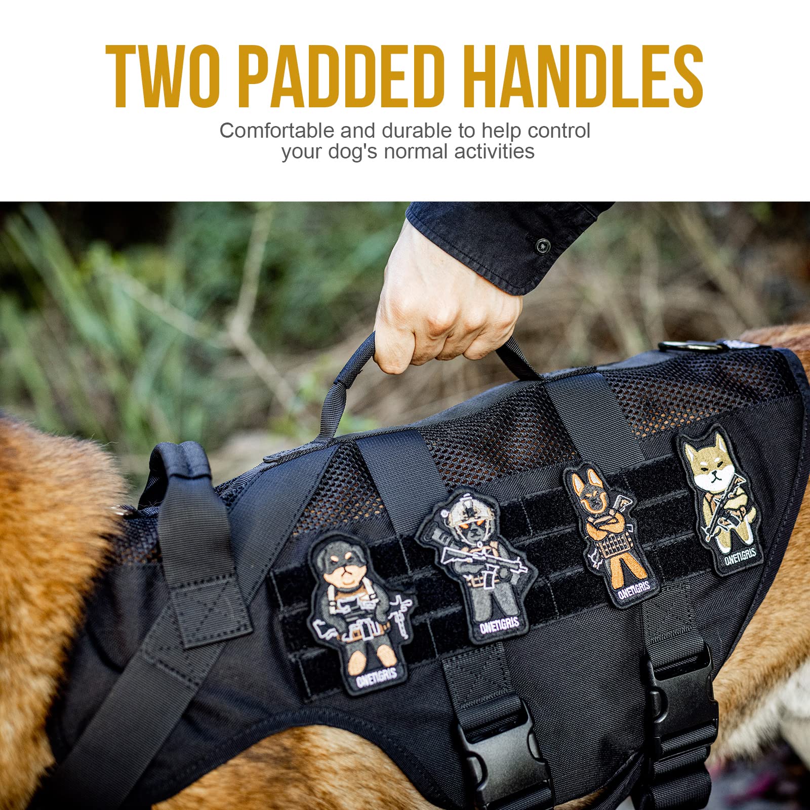 OneTigris No Pull Harness side MOLLE panels for carry pouches.