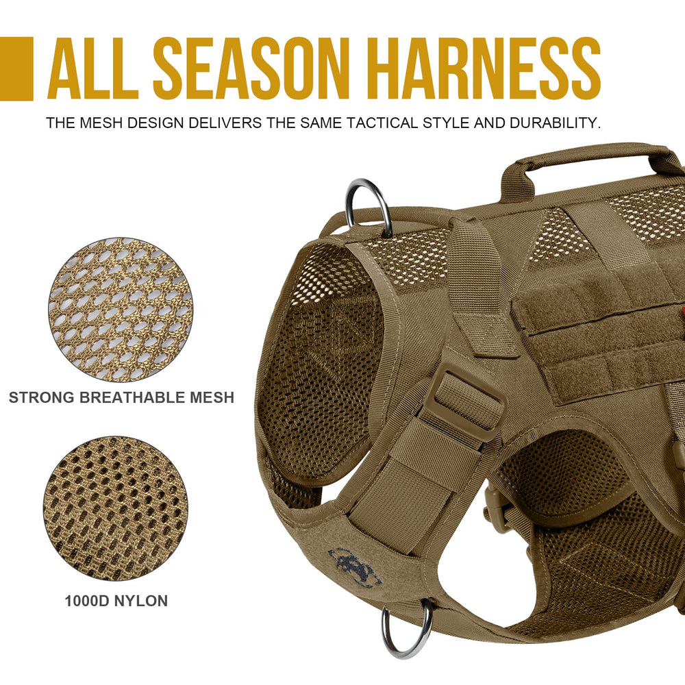 OneTigris No Pull Tactical Dog Harness with MOLLE panels for accessories