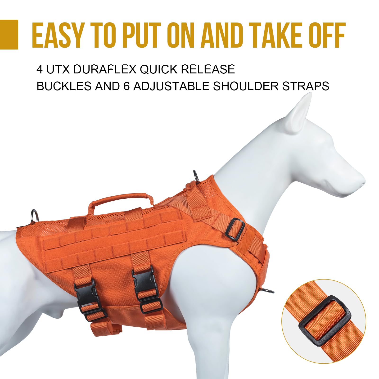 OneTigris quick-release-buckles-utx-duraflex features durable buckles for quick secure fastening.