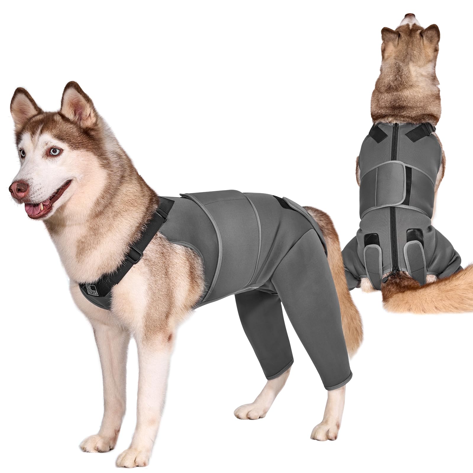 OneTigris Recovery Suit for Dogs gray fabric texture enhances comfort and durability for daily wear