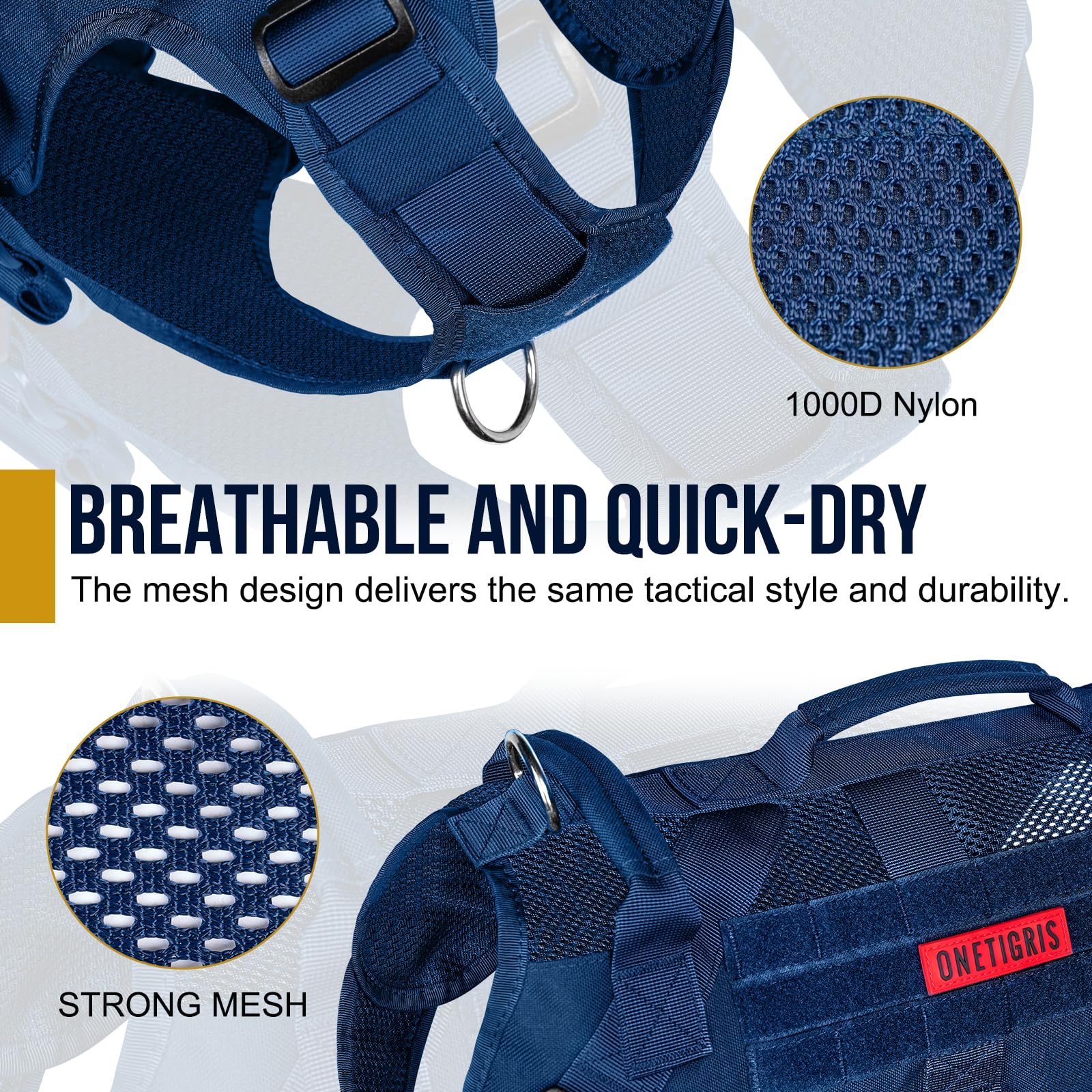 OneTigris adjustable straps and hardware ensure a secure fit.