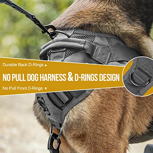 ONETIGRIS harness front D-rings aid training with short or long leashes.