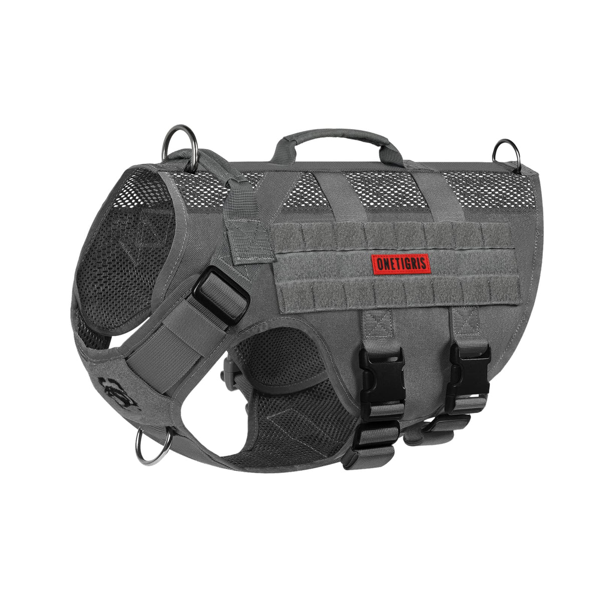 ONETIGRIS tactical dog harness with mesh ventilation keeps medium dogs cool on hikes.
