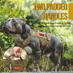 OneTigris tactical dog harness molle panel side demonstrates add-on flexibility for gear.
