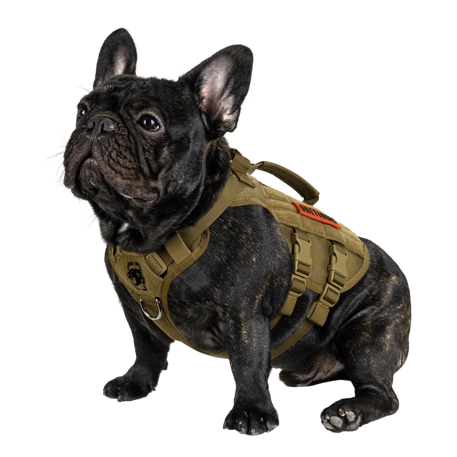 OneTigris tactical dog harness small XS front view showcases secure fit for training.
