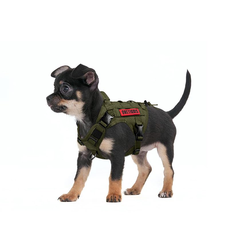 OneTigris Tactical Dog Harness Vest leash attachment point front view in action