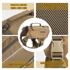 ONETIGRIS Y-Shaped Dog Backpack back view illustrates snug fit and secure harness.