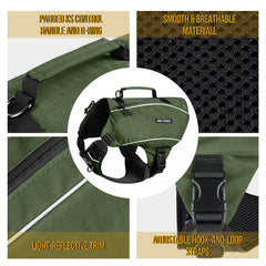 ONETIGRIS Y-Shaped Dog Backpack side pockets hold essentials.