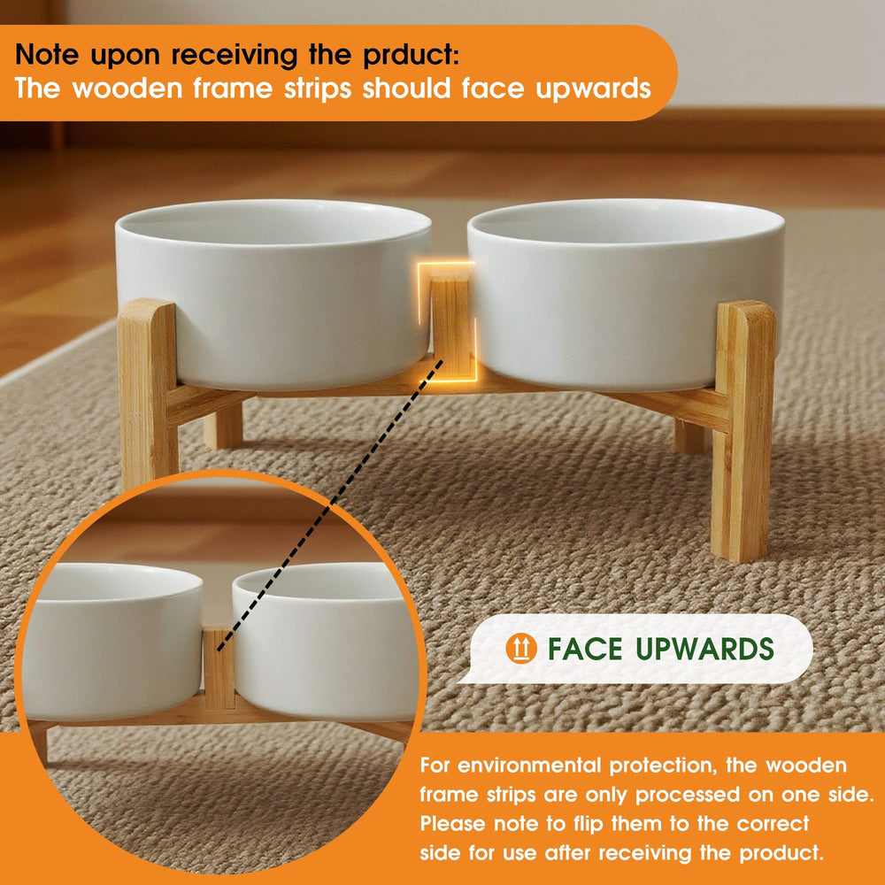 OniAnt dual height wooden stand large fits medium to large dogs for easy dining