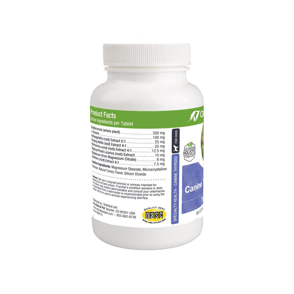 Only Natural Pet canine thyroid wellness chews served on dish for daily routine