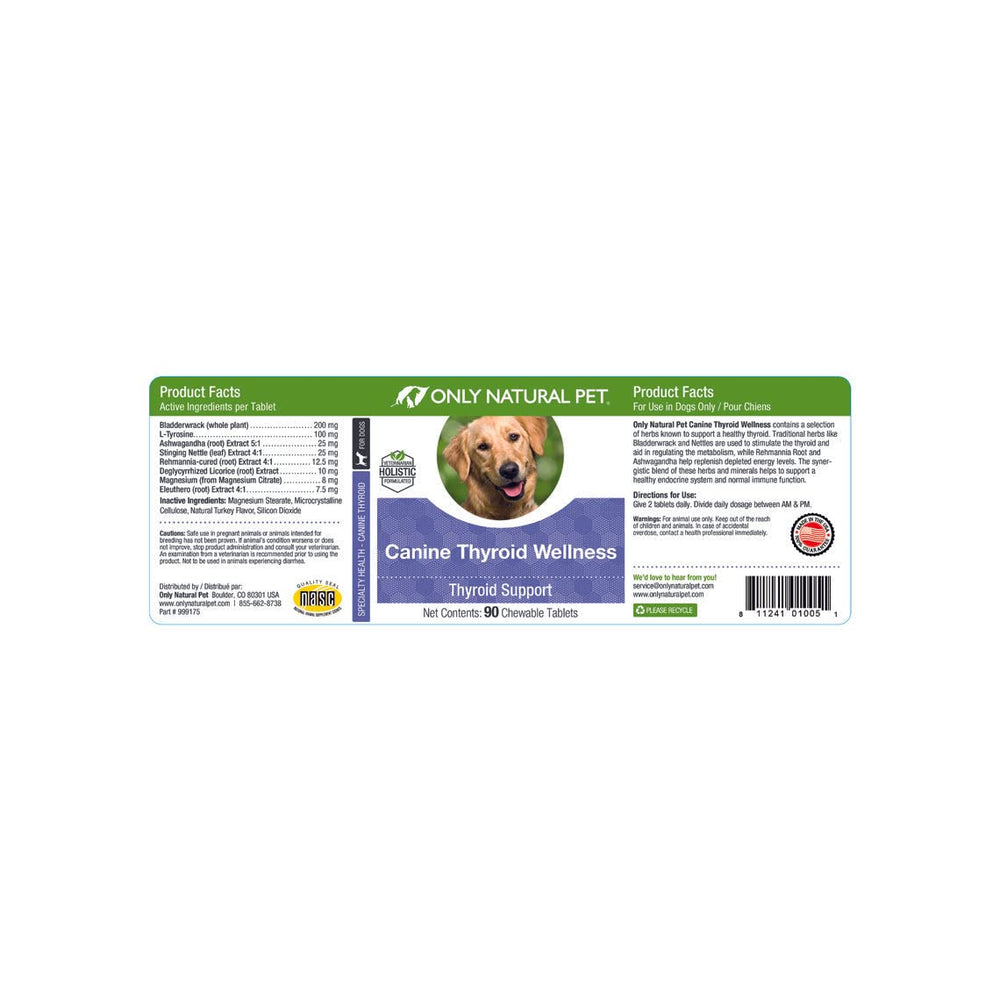 Only Natural Pet canine thyroid wellness chew dog-friendly treat promoting vitality