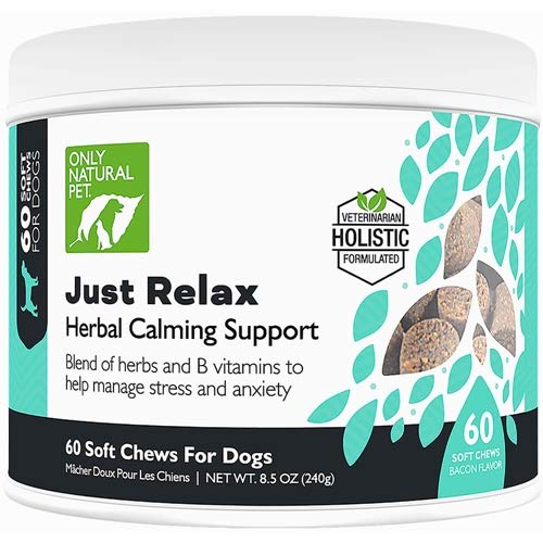 Only Natural Pet Just Relax bacon-flavored chews for dogs promote relaxed moments.