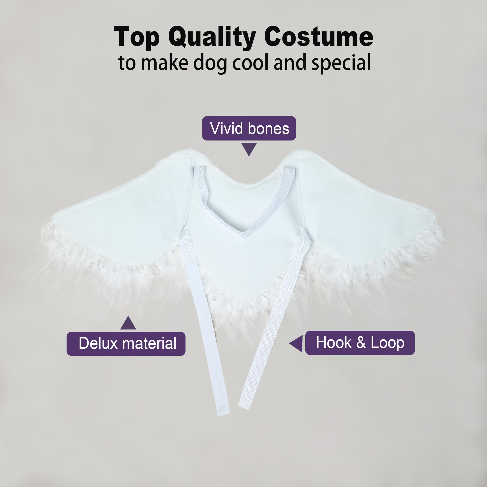 Onmygogo dog wing costume white feather adjustable straps ensure secure wear
