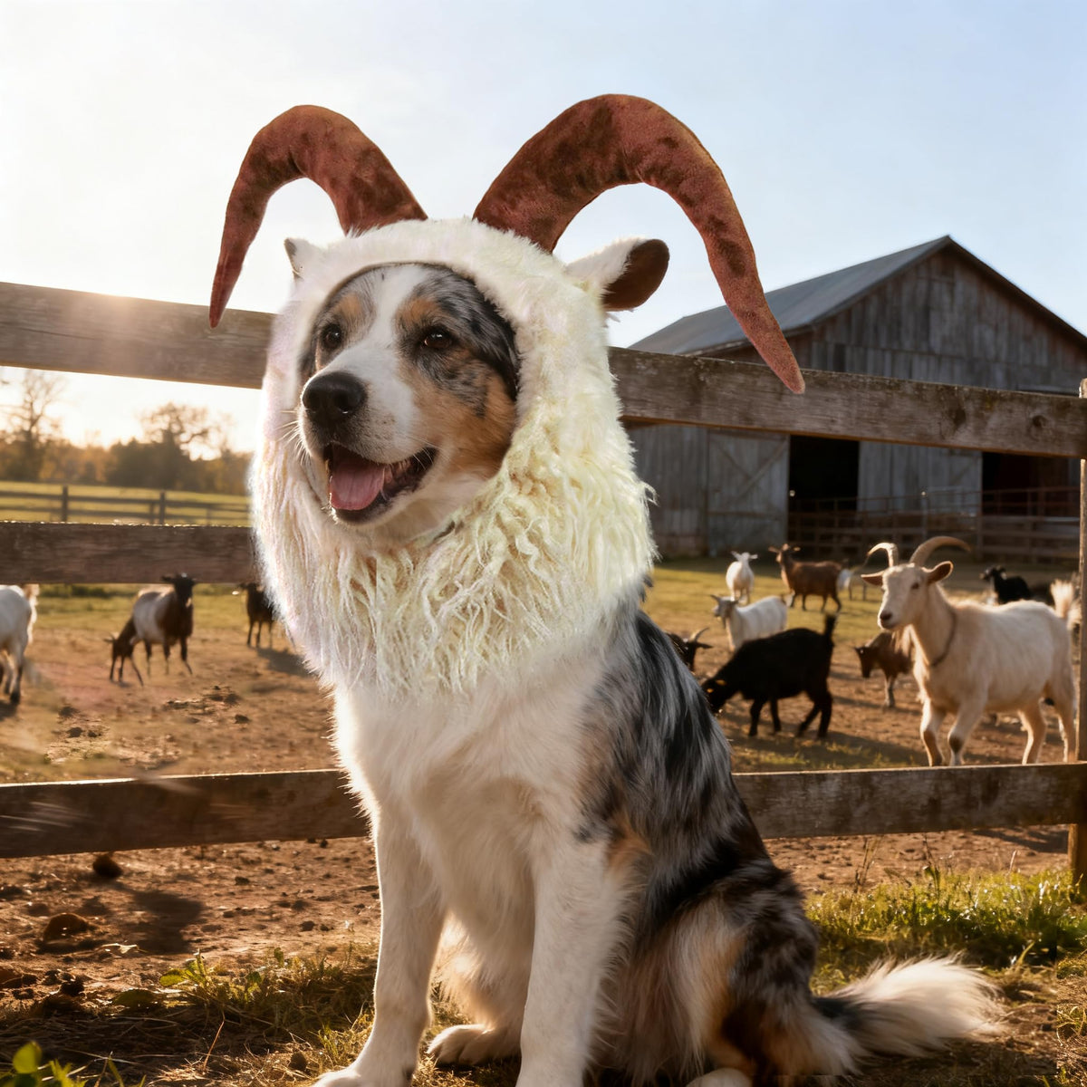 Onmygogo funny reindeer dog costume—festive comfort for holiday photos.