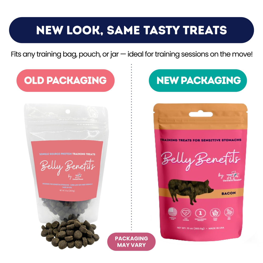 Onward Hound low-calorie closeup showcases corn-free and soy-free formula benefits