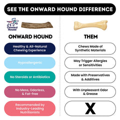 Onward Hound USA-shed elk antler showcases natural, ethical sourcing for healthy play.
