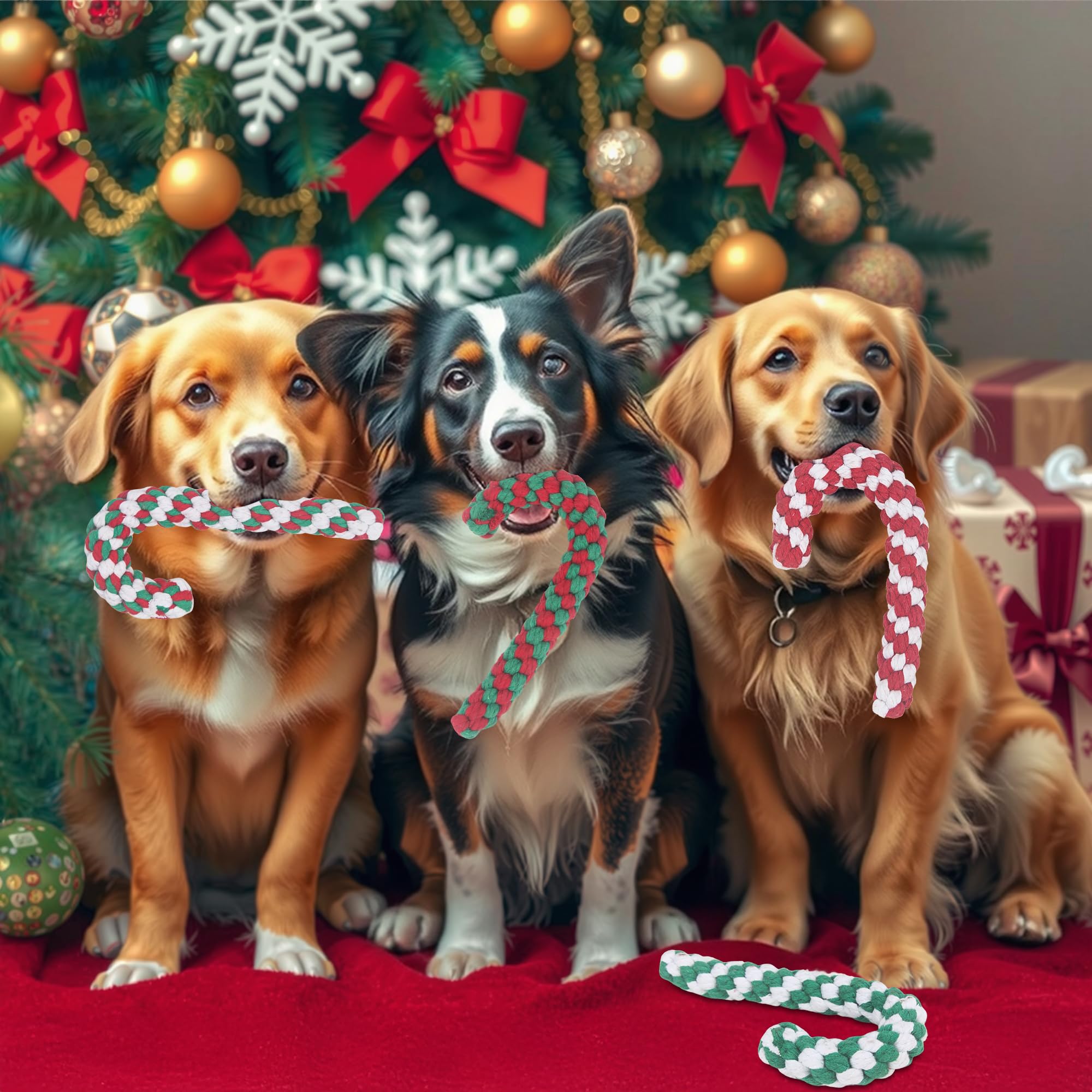 Onwoli Christmas dog rope toy packaging: ready-to-gift box for pet lovers.