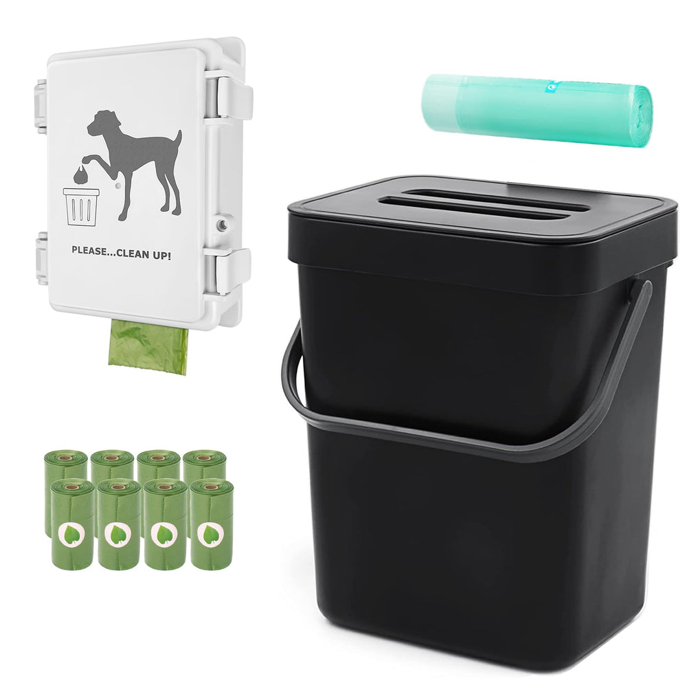 Onybte small-dog-waste-station-bucket close-up, showcasing compact space-saving home solution.