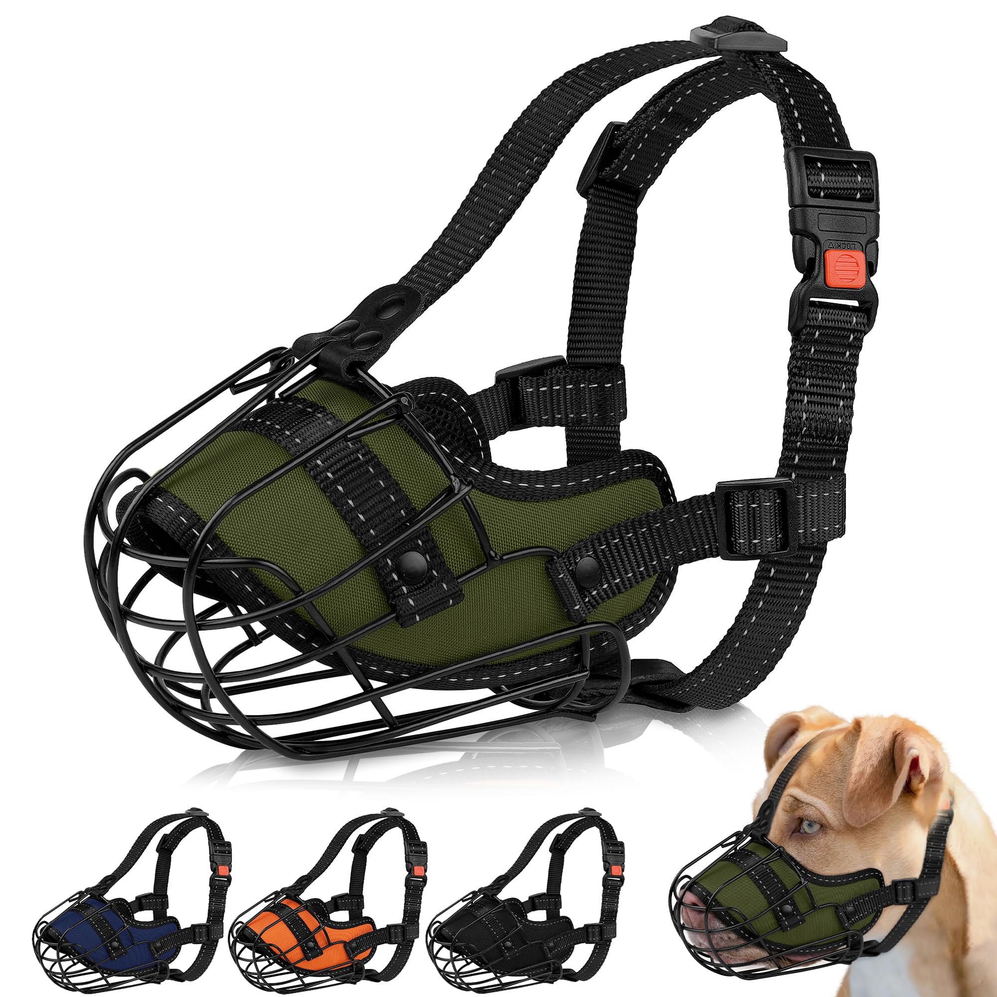 OOPSDOGGY pitbull muzzle with wire basket for secure biting prevention during outdoor walks