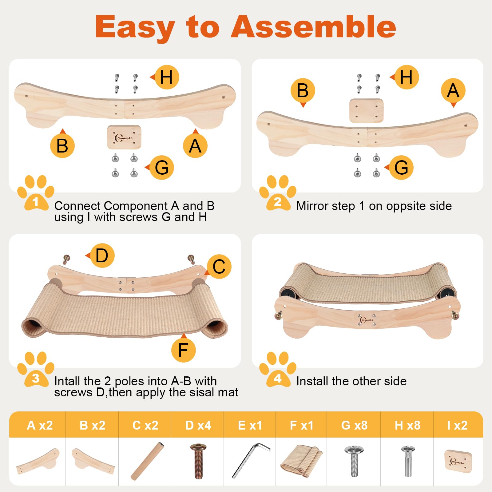 Oroonoko cat scratcher bed durable wood highlights premium materials and reliable performance