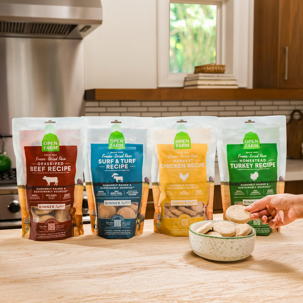 Open Farm patties suitable for all breeds and sizes