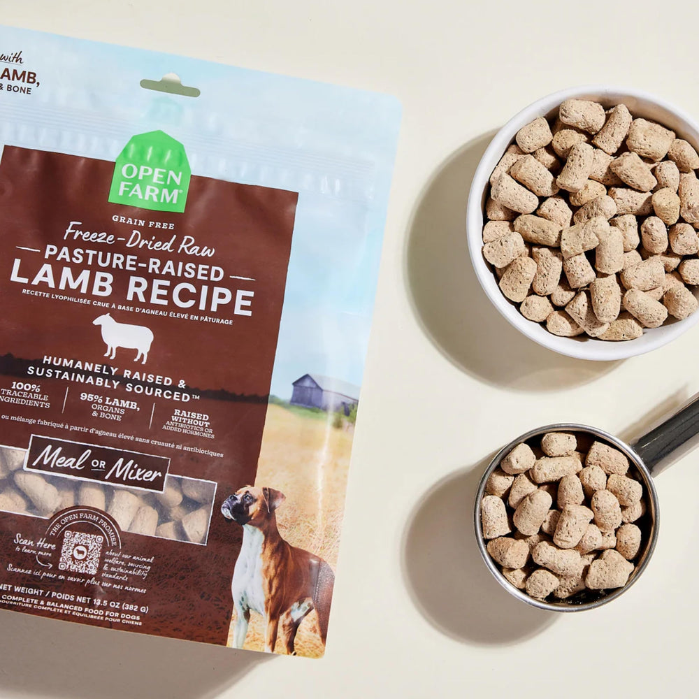 Open Farm bite-sized morsels suitable for all dog breeds.