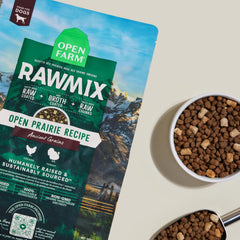 Bone broth coating closeup from Open Farm enhances flavor and palatability.